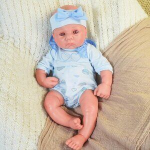 16.14 in Full Silicone nude Reborn Baby Dolls BOY Lifelike Newborn Dolls Baby